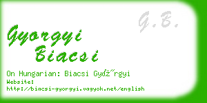 gyorgyi biacsi business card